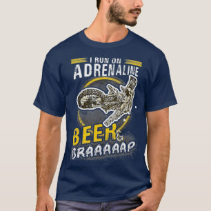 T-shirt Motocross Je Cours Sur La Bière Adrénaline Et Le B