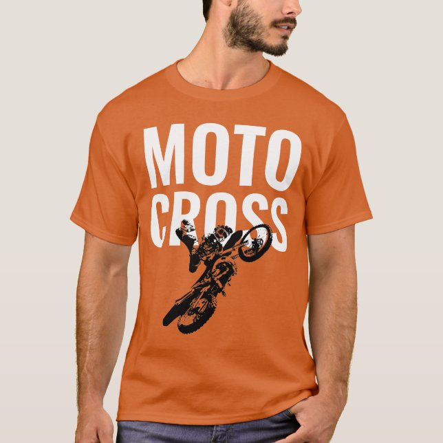 T-shirt Motocross Motorcycle Sport Pop Art (Devant)