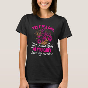 T-shirt Motocross Oui Je Suis Une Fille Oui Je Peux Faire
