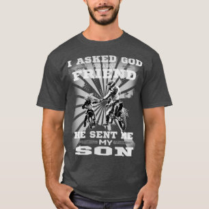 T-shirt Motocross Père Comme Son Dieu A Envoyé Mon Meilleu