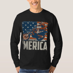 T-shirt Motocross racer dirt vélo & Merica American Flag