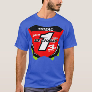 T-shirt Motocross Red Numéro Plate Design