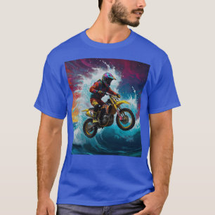 T-shirt Motocross Rider Racing the Waves