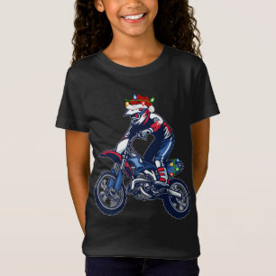 T-Shirt Motocross Sports Amoureux Noël Chapeau de Santa Mo