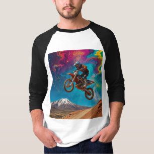 T-shirt Motocross sur une pente de montagne