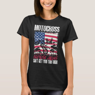 T-shirt Motocross US Drapeau MX parce que les médicaments 