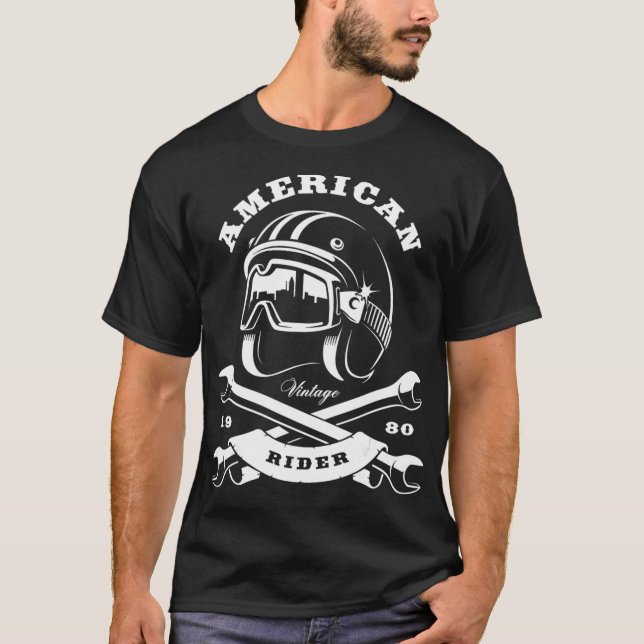 T-shirt Motocyclette Américaine chemise en détresse femmes (Devant)
