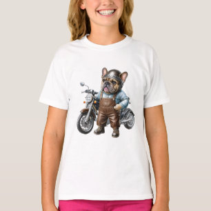 T-shirt Motocyclette Bouledogue français French Bulldog