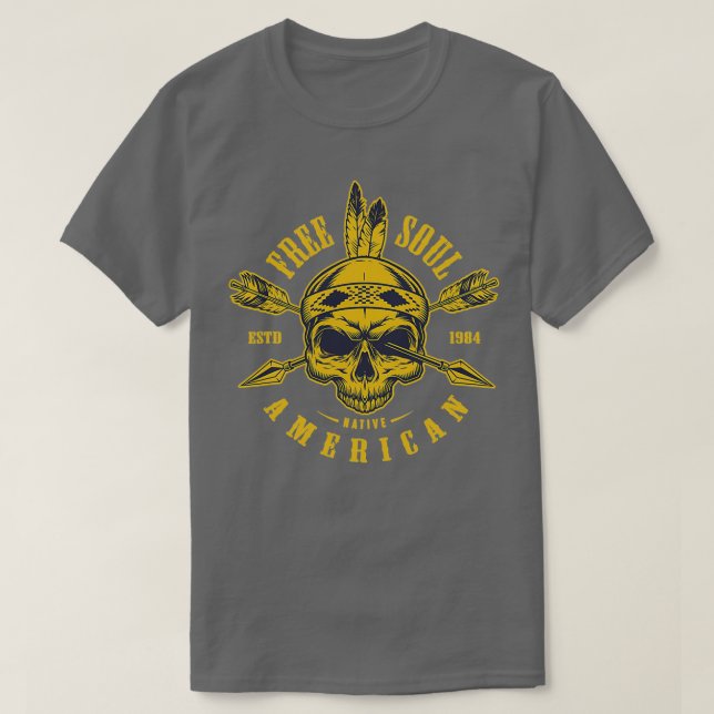 T-shirt Motocyclette de l'esprit amérindien (2) (Design devant)