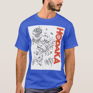 T-shirt Motocyclette des années 1970 Dirtbike Exploded Eng