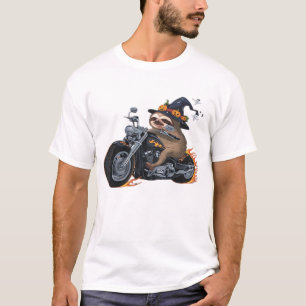 T-shirt Motocyclisme de paresseux effrayant Halloween Fun