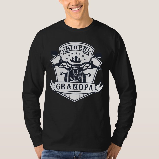 T-shirt Motocycliste Badge Grand-Père (Devant)