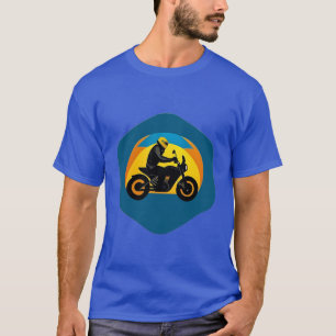 T-shirt Motocycliste dans un style rétro vibrant