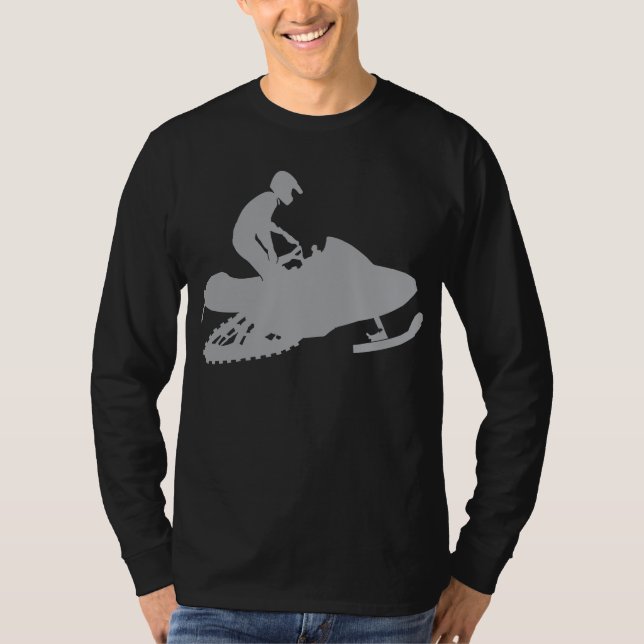 T-shirt Motoneige gris argent (Devant)