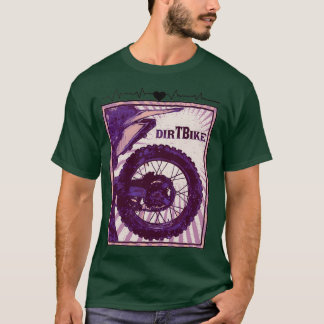 T-shirt Motorcross Motif Dirt Bike Heartbeat (3)