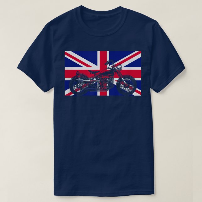 T-shirt Motorcycle Biker UK Union Flag (Design devant)