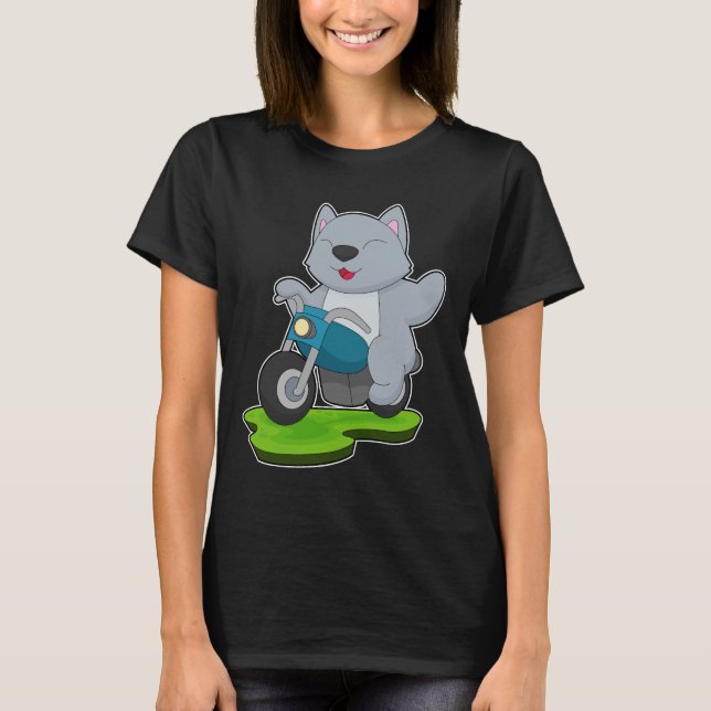 T-shirt Motorcycle Cat (Devant)