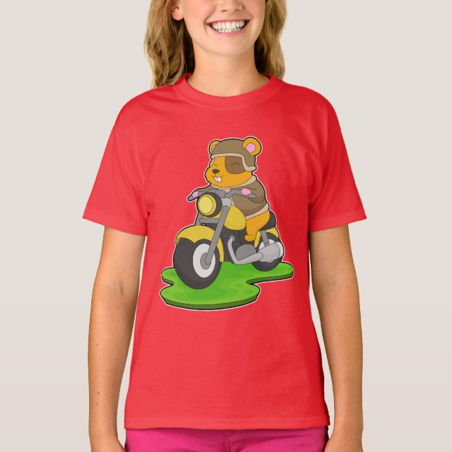 T-shirt Motorcycle Hamster (Devant)