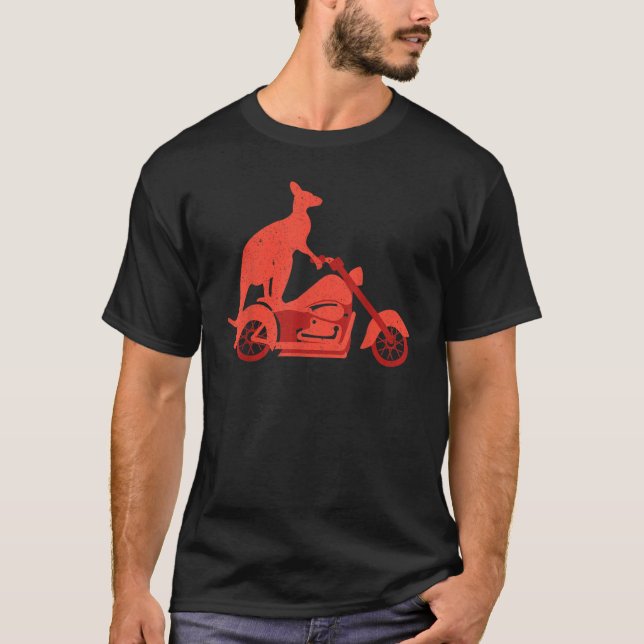 T-shirt Motorcycle Kangaroo   Wildlife Animal Australia (Devant)
