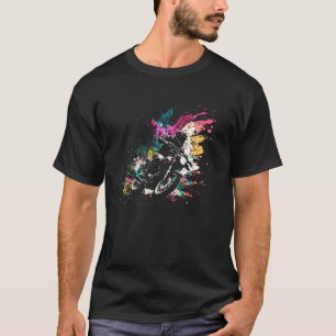 T-shirt Motorcycle Splash Art Motorcycliste Retro Tou