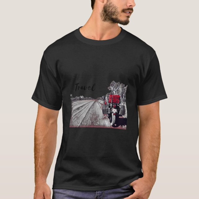 T-shirt Motorcycle Travel Adventure Bike (Devant)