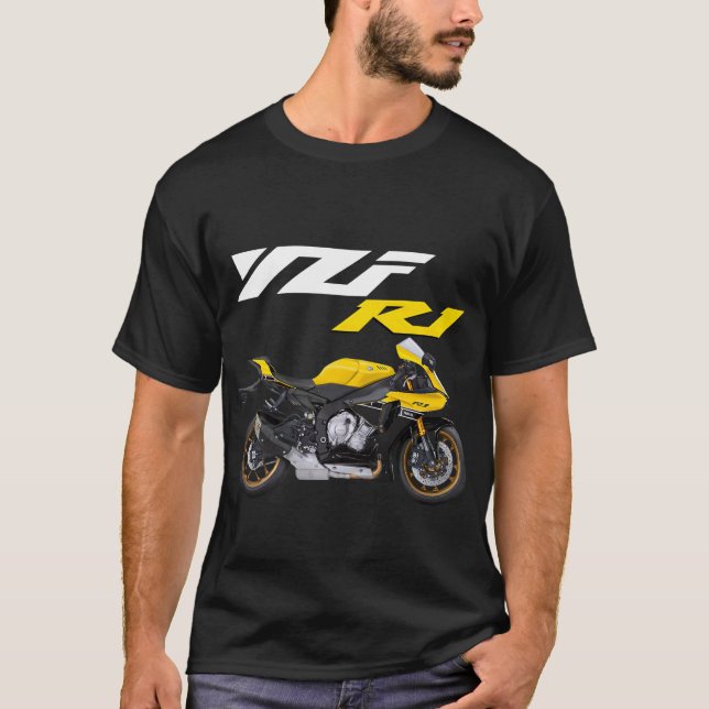 T-shirt Motorcyle Jaune R1 Sportsbike (Devant)