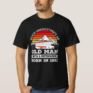 T-shirt Motorhome - né 1951 70e Anniversaire Cadeau Vieux 
