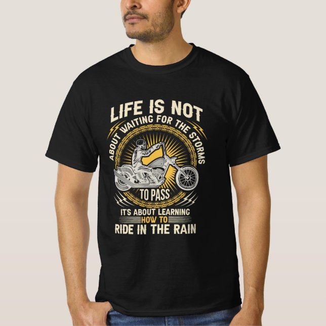 T-Shirt Motorrad, How to Ride in the Rain, Biker (Vorderseite)