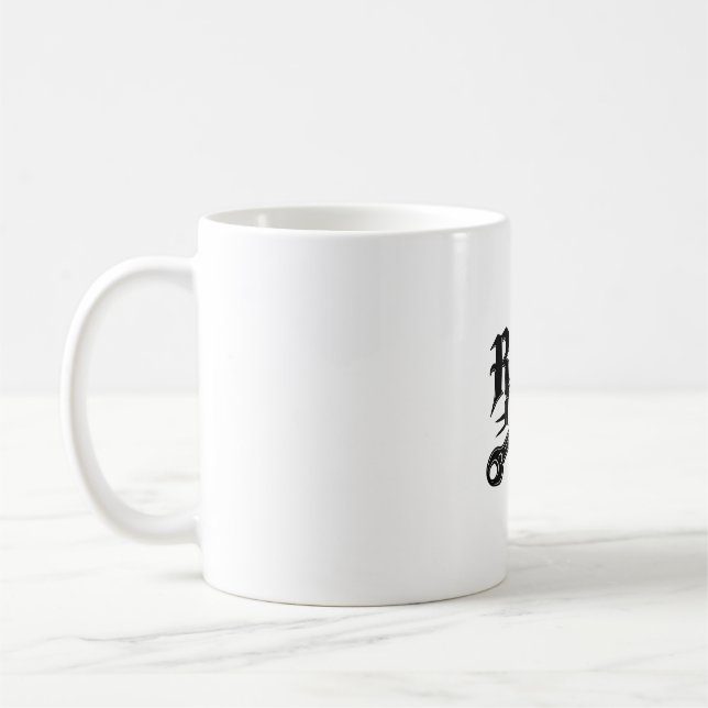 T-Shirt "Motorrad" oder "Motorrad" - Emblem Kaffeetasse (Links)