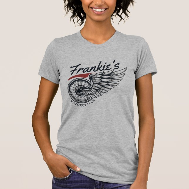 T-shirt Motos personnalisées Flying Tire Biker Shop (Devant)