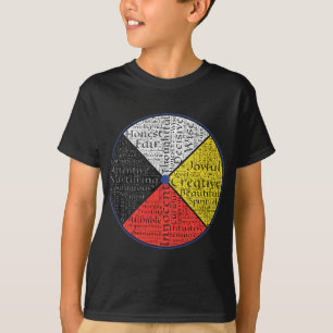 T-shirt Mots Autochtones Américains De La Roue De Médecine