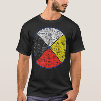 T-shirt Mots Autochtones Américains De La Roue Médicale