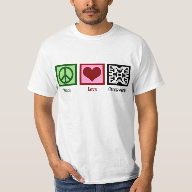 T-shirt Mots croisé d'amour de paix (Devant)