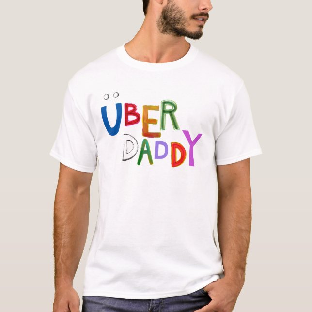 T-shirt Mots d'art d'amusement de papa de papa d'Uber de (Devant)