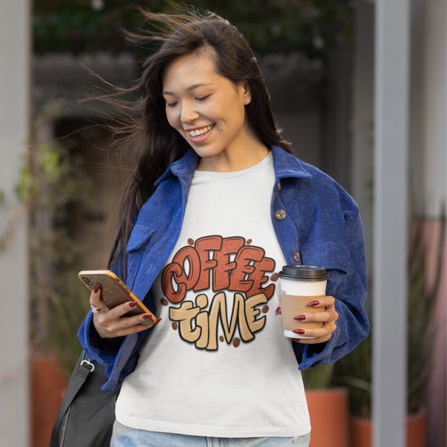 T-shirt Mots de calligraphie du temps du café (Créateur téléchargé)