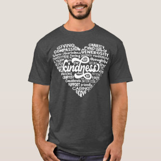 T-shirt Mots de coeur de gentillesse blanchis
