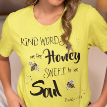 Mots de miel modernes jaunes gentilles abeilles