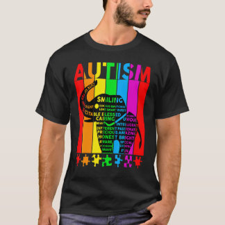T-shirt Mots décrivant le spectre de l'autisme de soutien