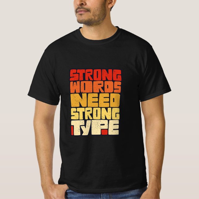 T-shirt Mots Dessinés À La Main Mots Forts Mots Nécessiten (Devant)