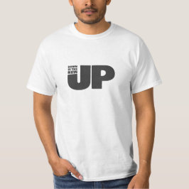 T-shirt Mots Dessinés À La Main Phrase Down Est Le Nouveau