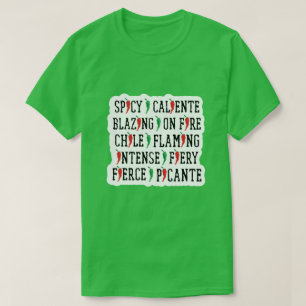 T-shirt Mots épicés Chili Conception de poivre