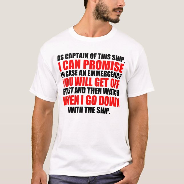 T-shirt Motto de capitaine hilare (Devant)