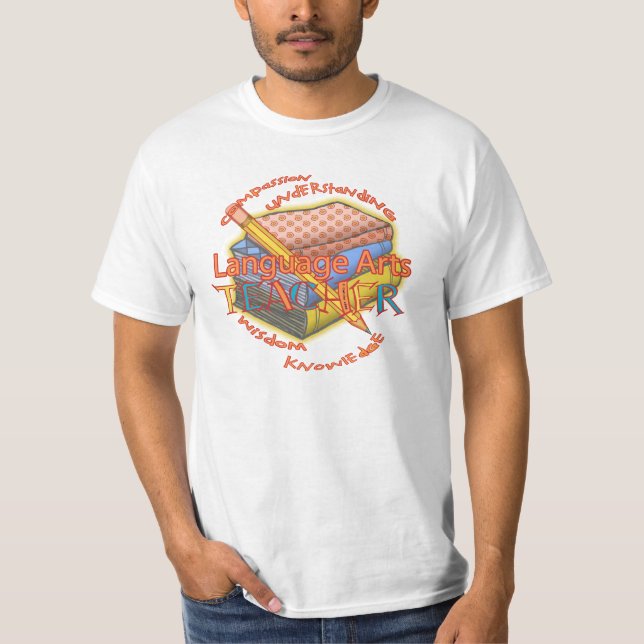 T-shirt Motto de l'enseignant en arts linguistique (Devant)