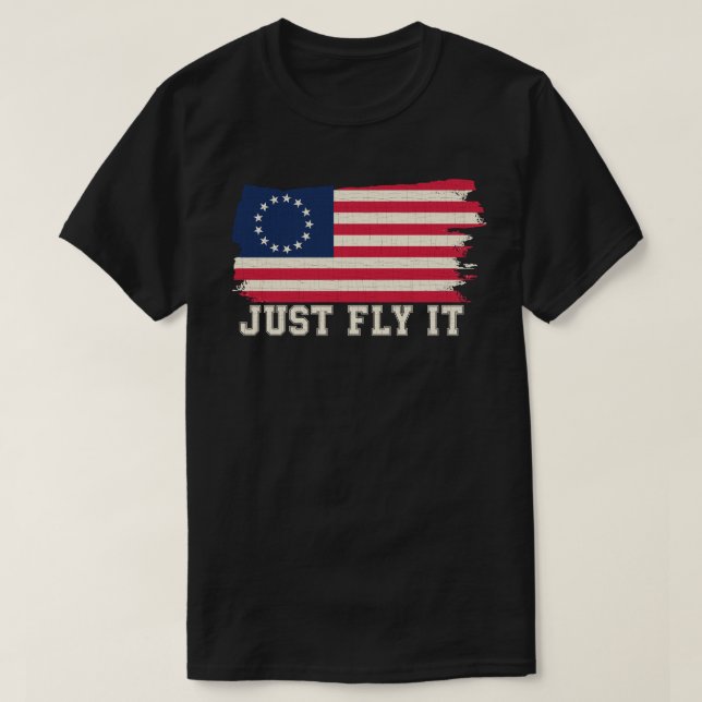 T-shirt mouche de chemise de drapeau de Betsy Ross de (Design devant)