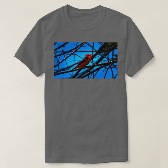 T-shirt Moucherolle Vermilion Avec Repas Savoureux (Design devant)