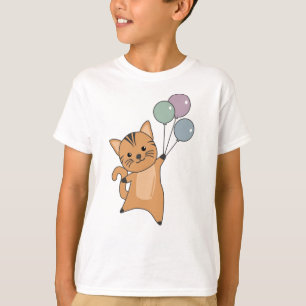 T-shirt Mouches De Chat Avec Ballons Pour Descendre Des Ch