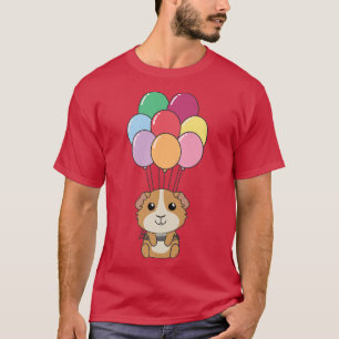 T-shirt Mouches De Cochon Avec Ballons Colorés Kawaii Ani
