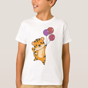 T-shirt Mouches de tigre avec ballons doux animaux enfants