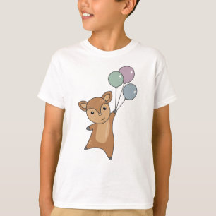 T-shirt Mouches Rouges Panda Ballons mignons Animaux Pour