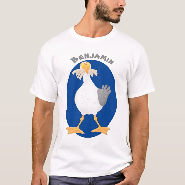 T-shirt Mouette drôle avec frites dessin animé (Devant)